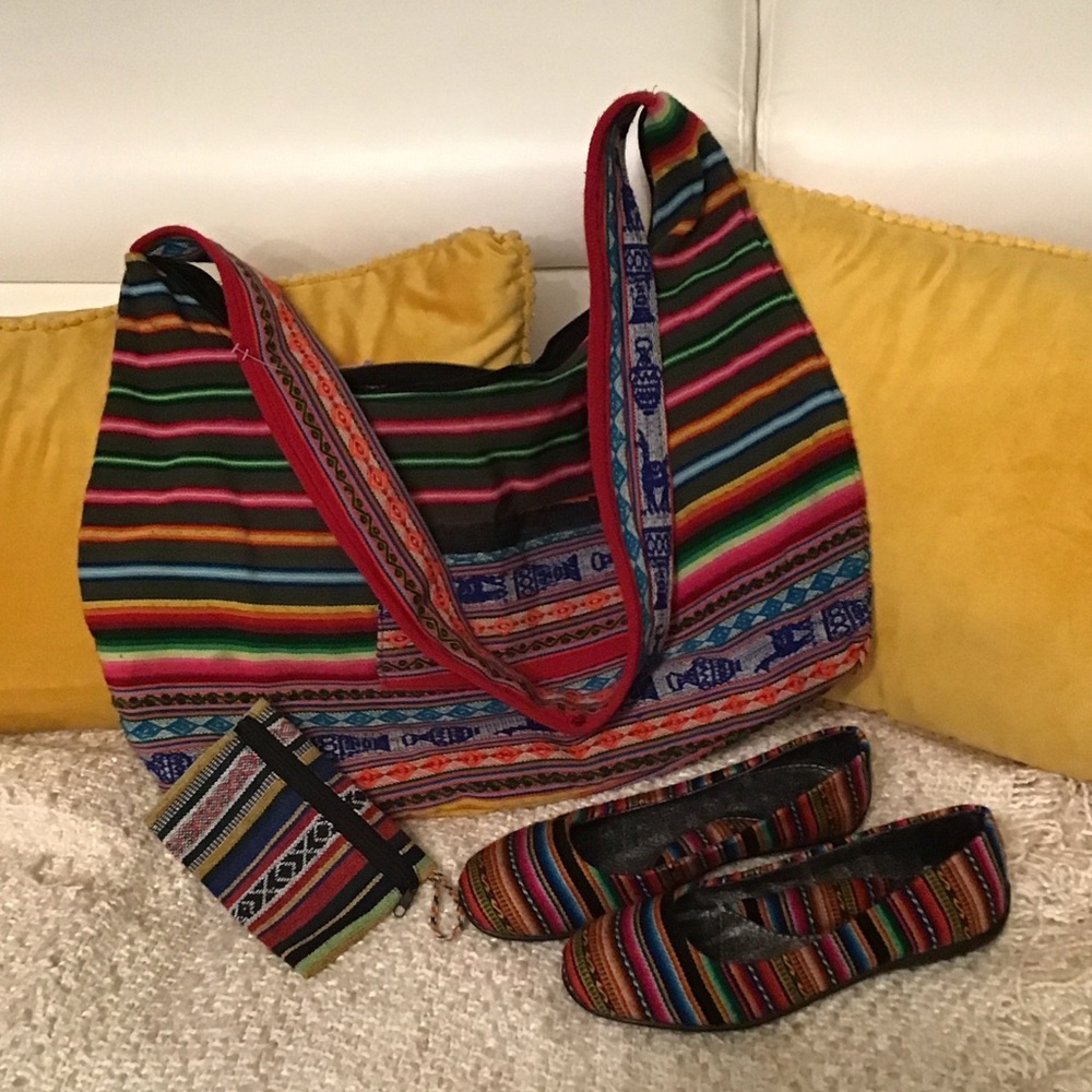 Colorful Striped Women's bags & shoes……$50sold separately as well-offers welcome